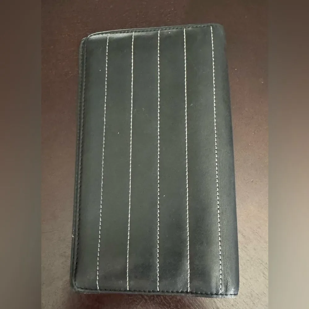 CHANEL Black Caviar Skin Leather Mademoiselle Bifold Wallet